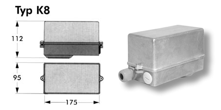 kopplingsbox i aluminium, för R50 elpatron