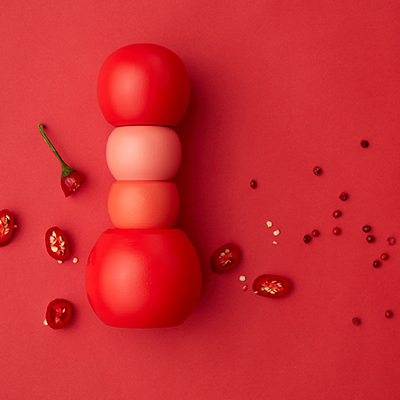 Red salt and pepper grinder