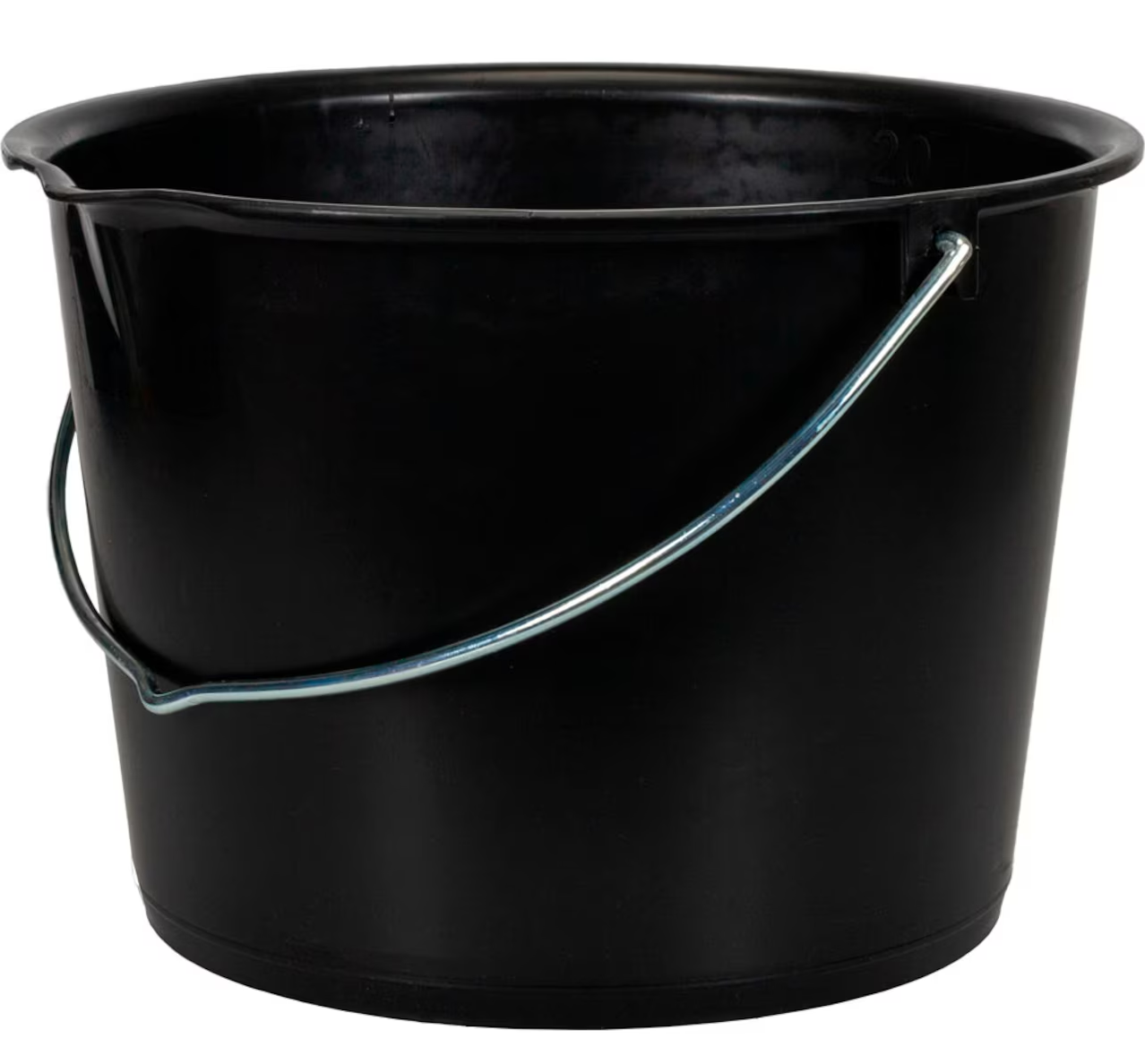 Hink Svart 20 L med pip 7mm Handtag