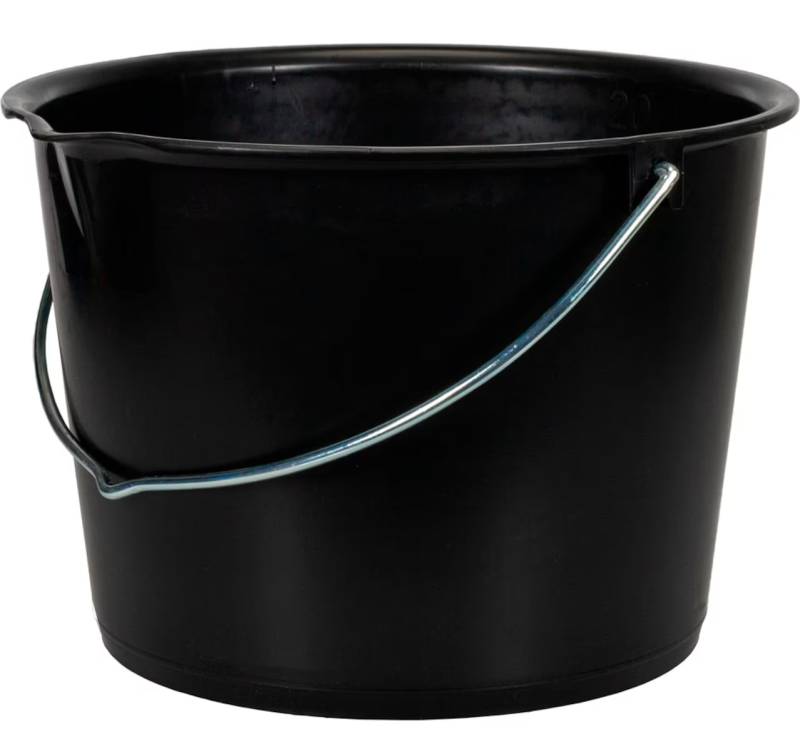 Hink Svart 20 L med pip 7mm Handtag