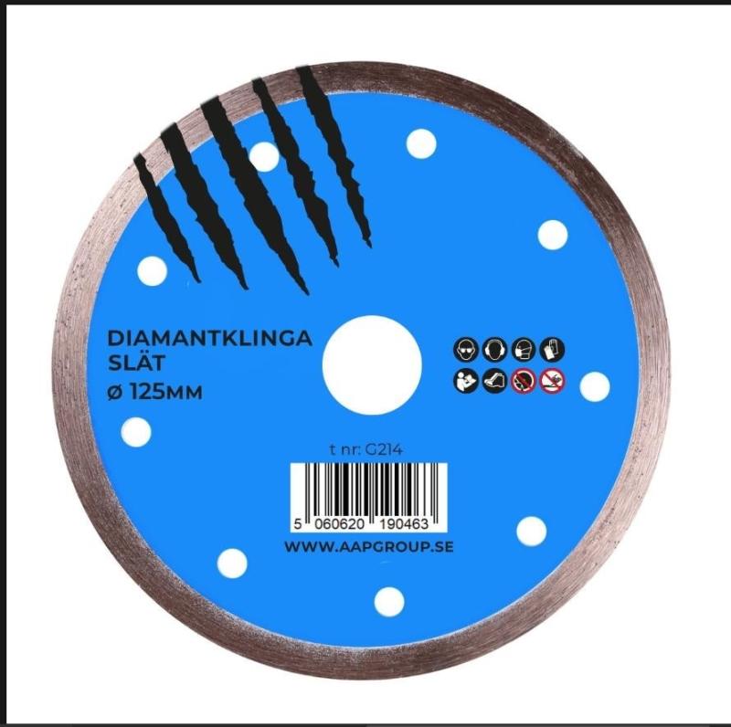 Diamantklinga 125mm Slät  Grizzly