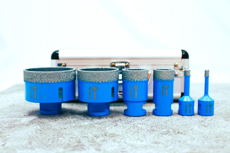 DIAMONDIZER Vinkelslipsborr Väska 6,8,28,35,55 70mm - 6st/set