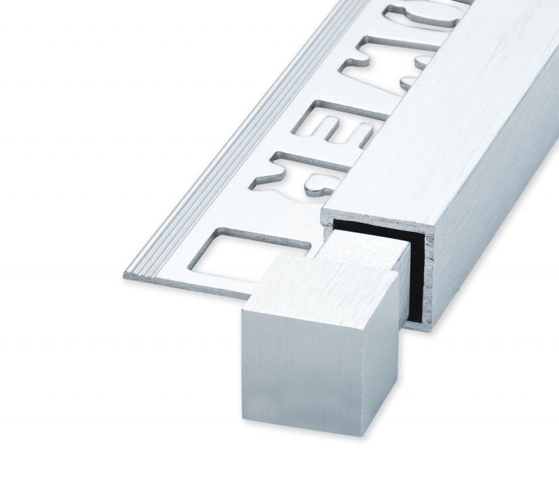 QUBOX Fyrkant Hörn Alu Borstad Silver 6mm 2pcs