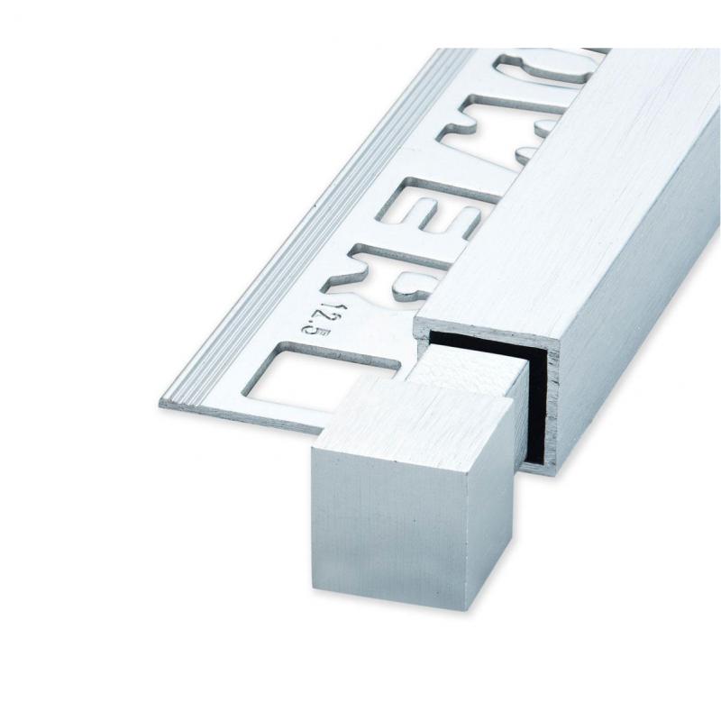 QUBOX Fyrkant Hörn Alu Borstad Silver 10mm 2pcs