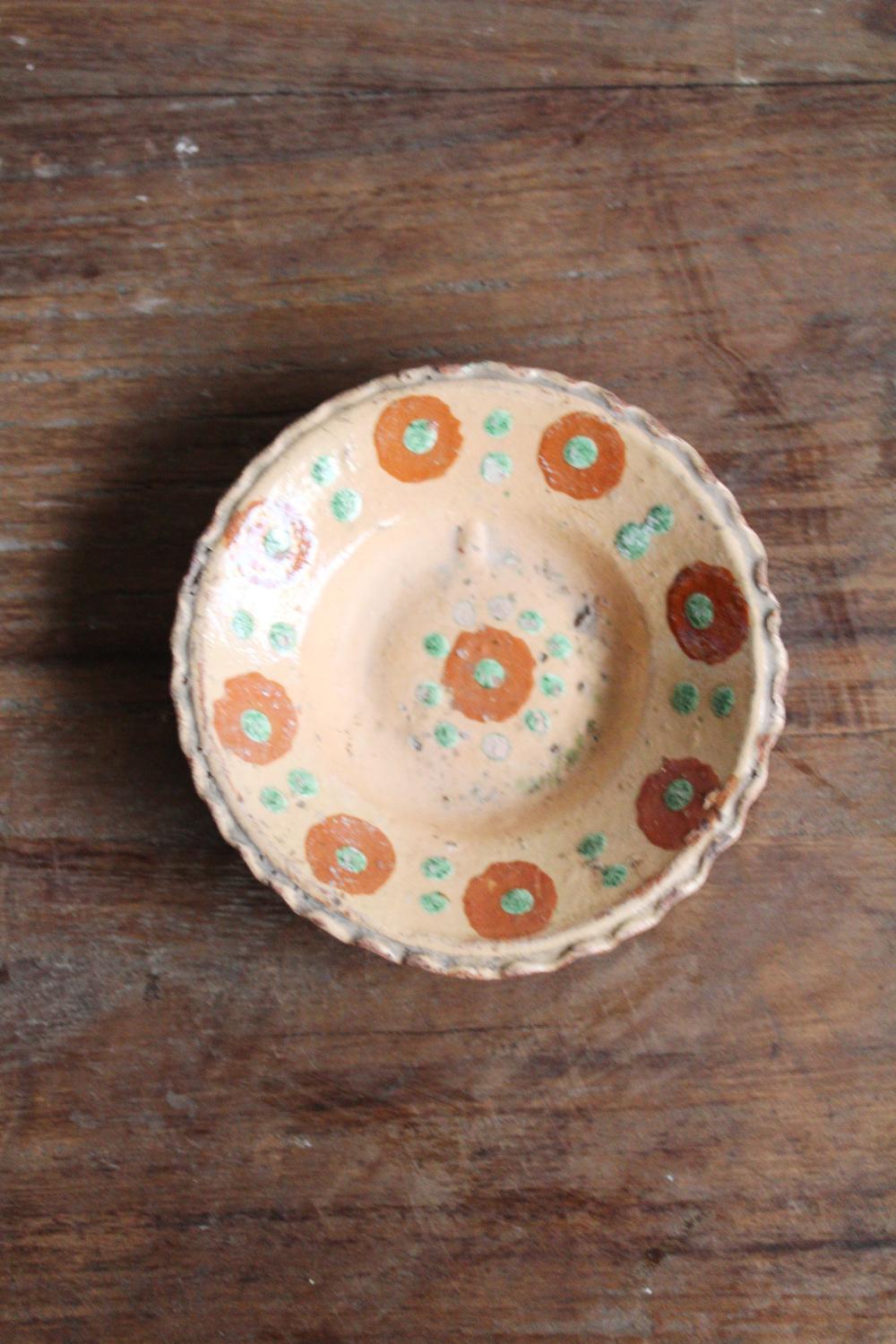 Beautiful vintage ceramic plate terracotta/floral