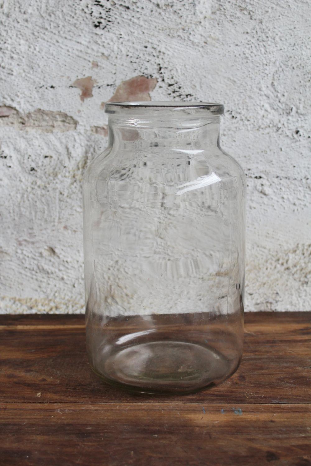 Cylinder-shaped vintage glass vase medium