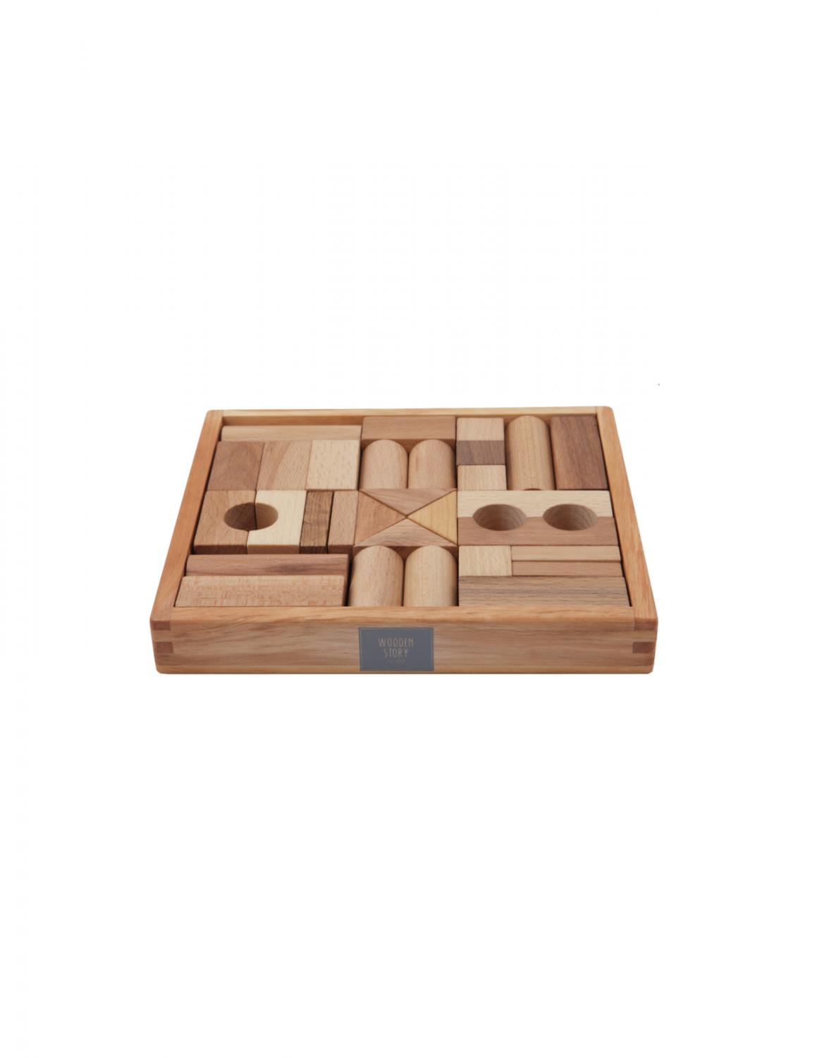 Natural Blocks in Tray - 30 Pieces
