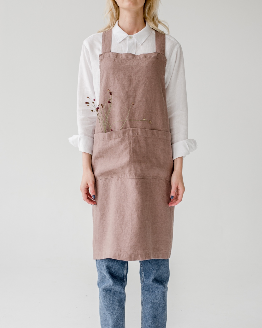 Apron ashes of roses linen Linen Tales