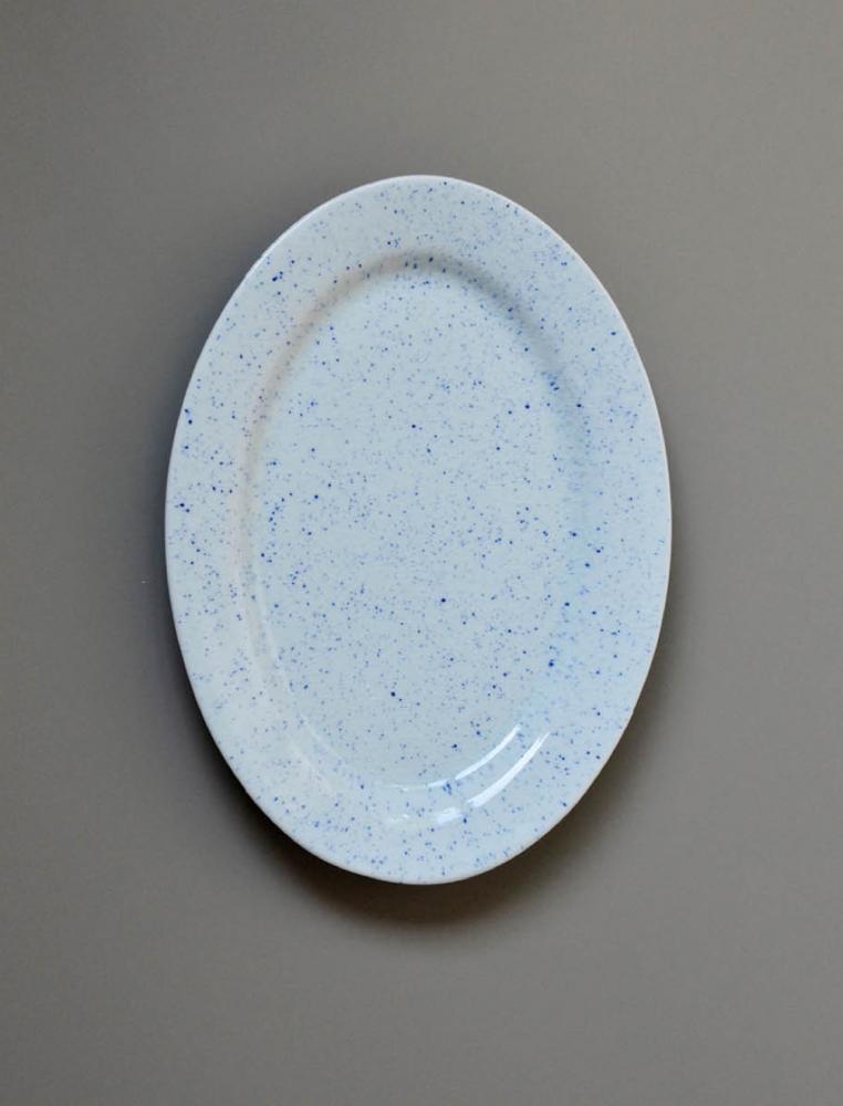 Pure Stain Blue Oval Plate 32cm