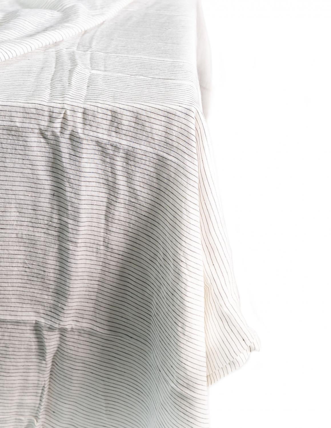 Tablecloth Pinstripe White/Grey