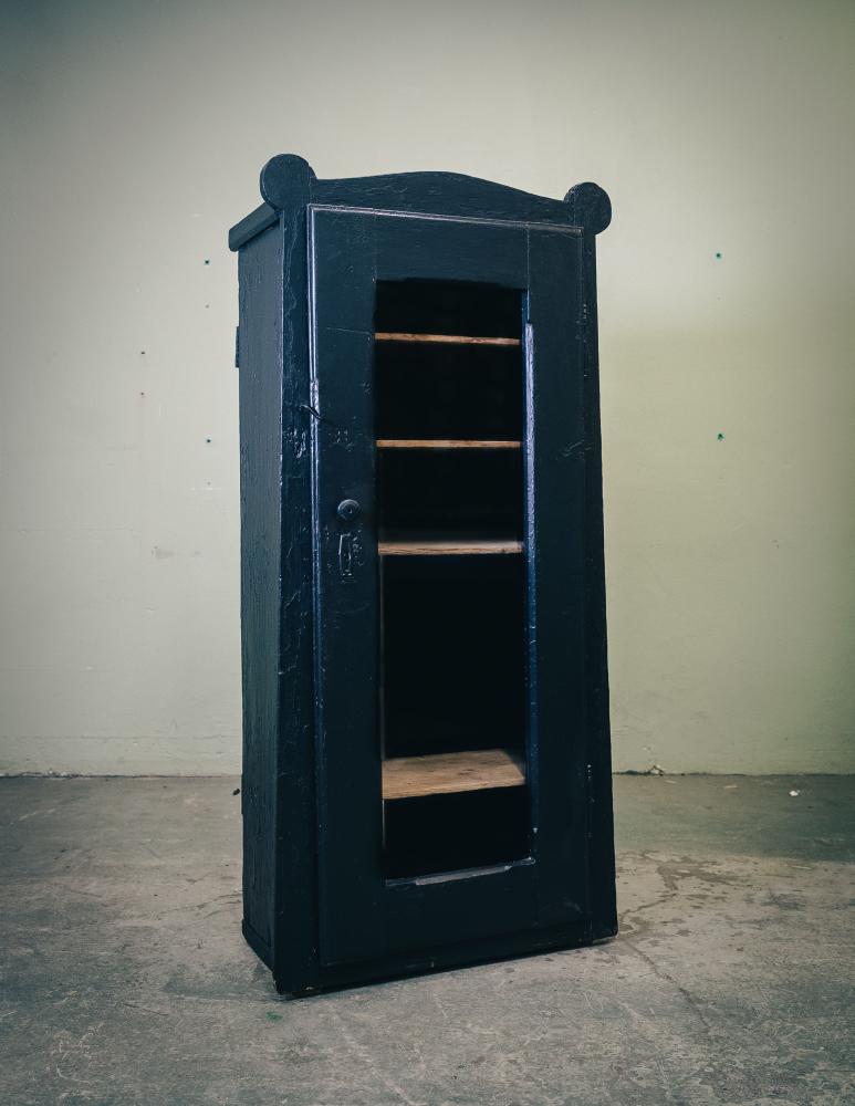 Black Renovated Vintage Cabinet from the 1910s