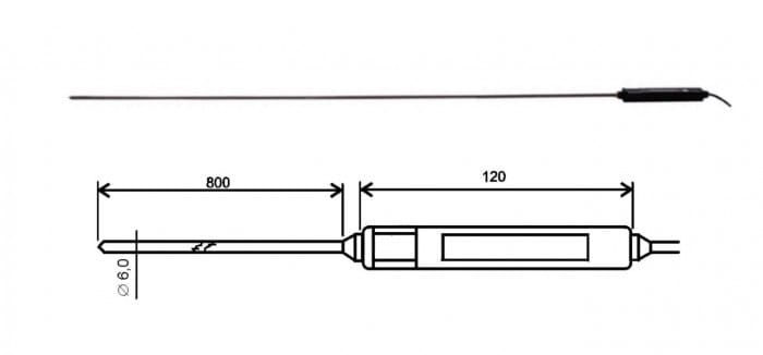 2021-150/M Insticksgivare Pt1000 med 1 m kabel och MiniDIN-kontakt