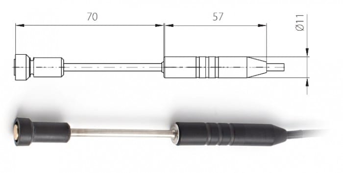2034-220/C Ytgivare Pt1000 med kabel 1 m och Cinch-kontakt