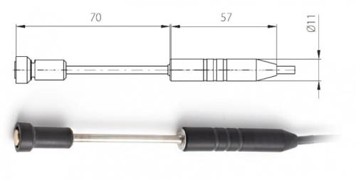 2034-220/C Ytgivare Pt1000 med kabel 1 m och Cinch-kontakt