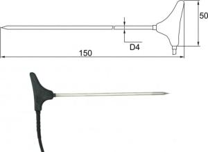 2091-250/0 Spetsig insticksgivare Pt1000, 1 m kabel