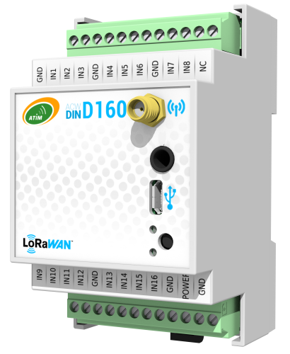 ATIM DINDxx LoRa I/O - För DIN-skena
