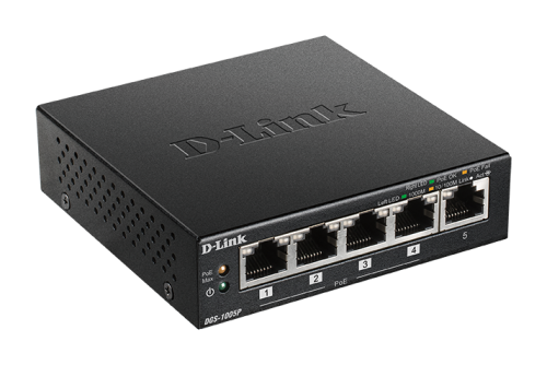D-Link DGS-1005P 5-portars Gigabit PoE switch