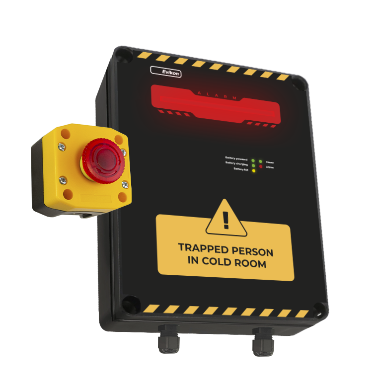 Instängningslarm för kyl- och frysrum