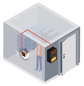 Instängningslarm för kyl- och frysrum