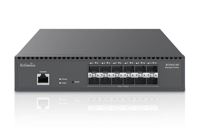 EnGenius Cloud ECS5512F 12-Port 10G SFP+ Aggregate Switch