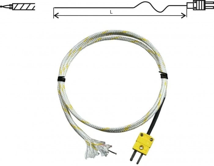 GD1250 Trådgivare 2 m typ K termoelement