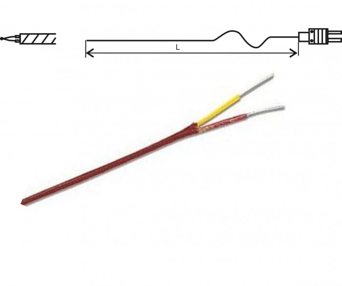 GD700 Trådgivare 3 m, typ K termoelement, utan kontaktdon