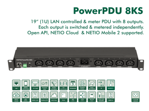 Smart PDU med 8 uttag alla med elmätning & M2M API