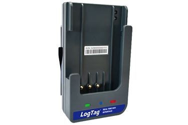 Väggmonterad WiFi-vagga för LogTag dataloggrar med kontaktstift