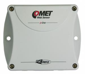 Termometer eller hygrometer för 4 externa givare med Ethernet interface PoE - Websensor