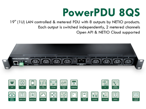 Smart PDU med 8 uttag, elmätning och M2M API