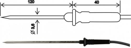 Insticksgivare Pt1000, 1 m kabel med ELKA-kontakt