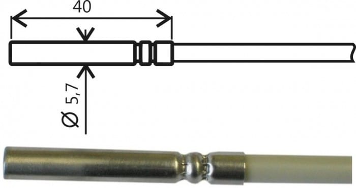 Temperaturgivare Pt1000 med kabel och ELKA-kontakt