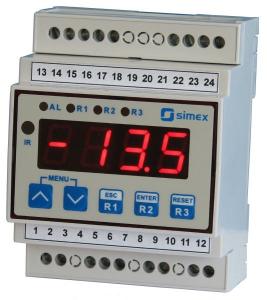 Display/regulator för Pt100/Pt500/Pt1000 och DIN-skena