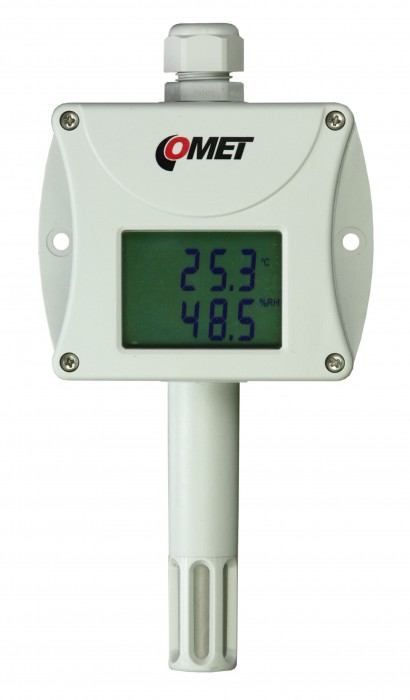 Temperatur- och luftfuktighetstransmitter med display 0-10V