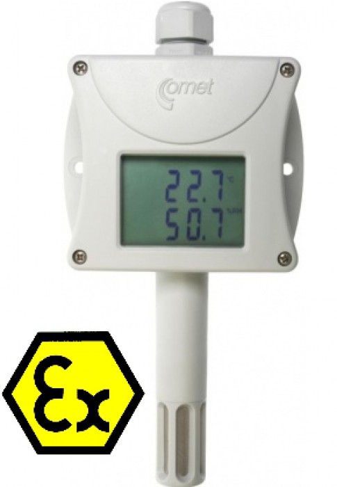 Temperatur- och luftfuktighetstransmitter Ex med display 4-20 mA