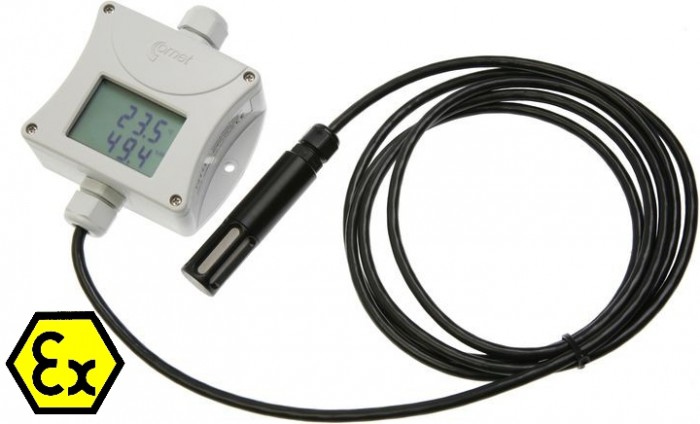 Temperatur- och luftfuktighetstransmitter Ex med extern givare och display 4-20 mA