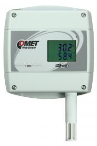 Temperatur- och luftfuktighetsmätare med display och Ethernet PoE