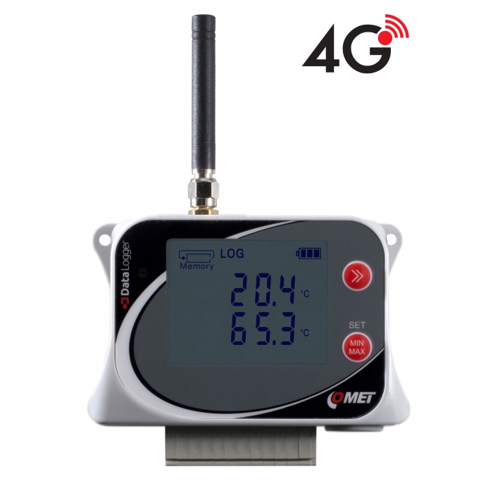 4G-logger för temperatur för fyra externa givare för IoT