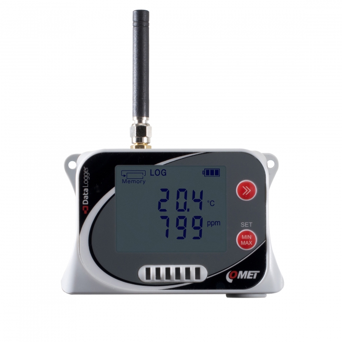 GSM-logger för temperatur-, luftfuktighet-, barometertryck- & CO2 för IoT