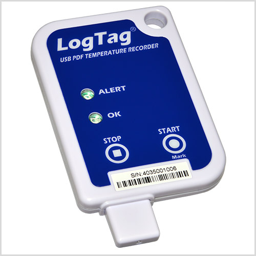 Engångs temperaturlogger med USB & PDF-rapport -30..+60°C