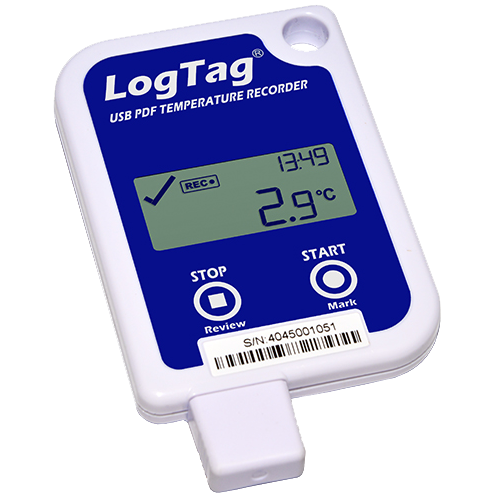 Temperaturlogger med display, USB & PDF-rapport -30..+60°C