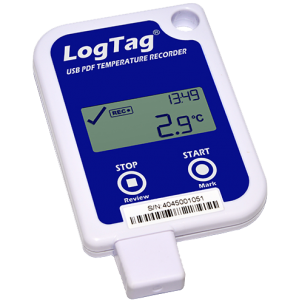 Temperaturlogger med display, USB & PDF-rapport -30..+60°C