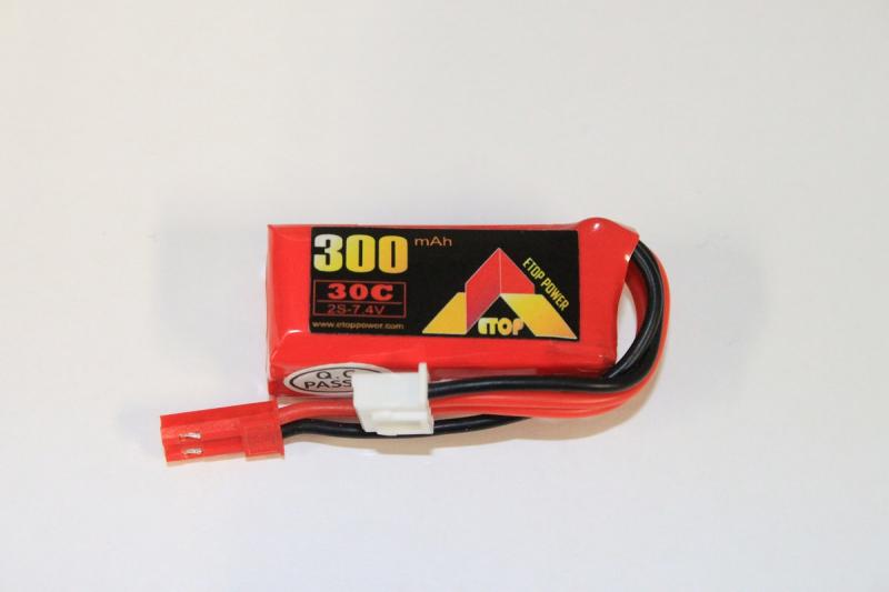 Lipo Batteri 2S 7.4V 300mAh 30C JST ETOP Power