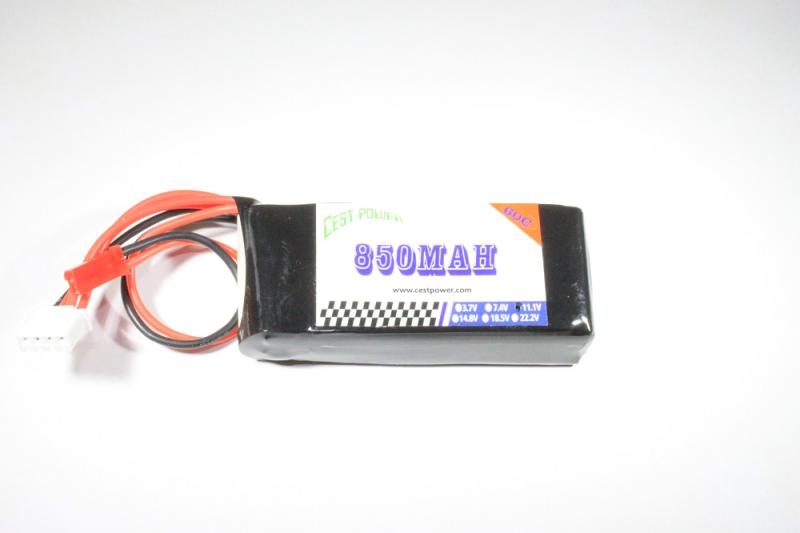 Lipo 3S 11.1V 850mAh 60C JST Kontakt