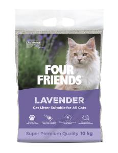 FourFriends Lavender kattsand bildar hårda och kompakta klumpar som underlättar rengöringen av kattlådan