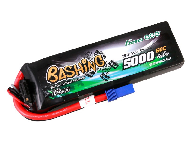 Gens ace G-Tech 5000mAh 11.1V 3S1P 60C Lipo Battery Pack EC5 Kontakt