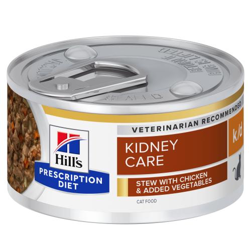 Denna oemotståndliga Prescription Diet™ Stew gör det lätt för dig att skapa band med din katt med milt tillagad, storleksanpassade bitar med kyckling eller tonfisk och tillsatta grönsaker.