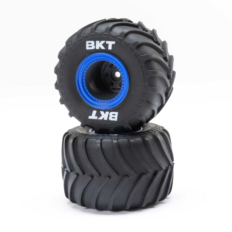 MT Tires Blue Beadlock Losi 1/18 Mini Monster Truck