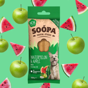 Soopa Healthy sticks är spannmålsfria, allergivänliga och tillverkade av naturliga ingredienser av humankvalitet. De hjälper till att hålla din hunds tänder rena och förbättrar andedräkten.