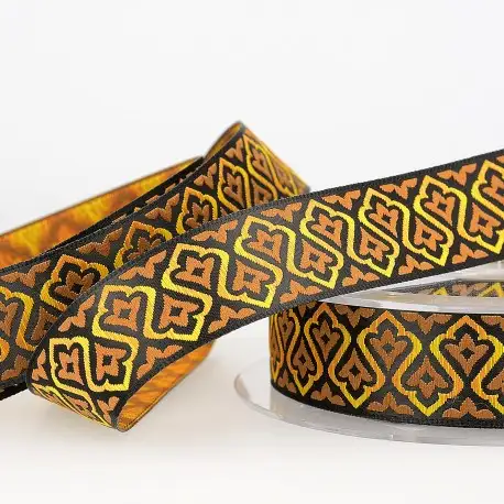 Jacquardband - Gul/rost